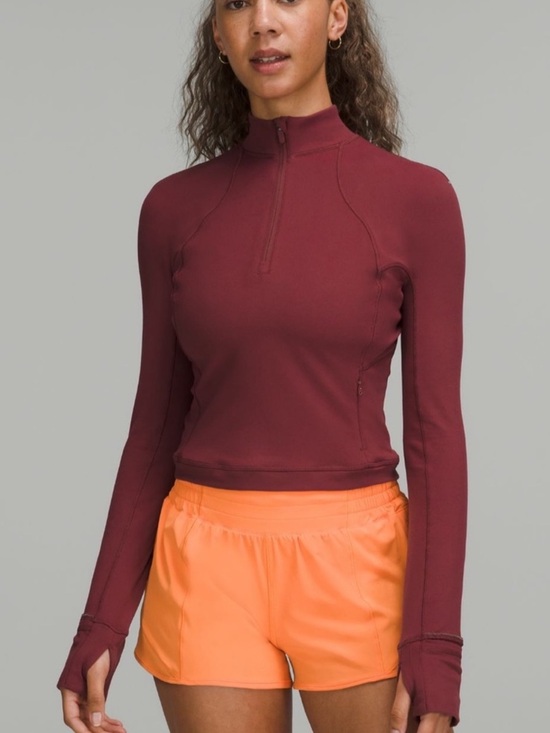 lululemon athletica Tops - Lululemon It’s Rulu Run Half Zip Cropped | Mulled Wine Sz 8